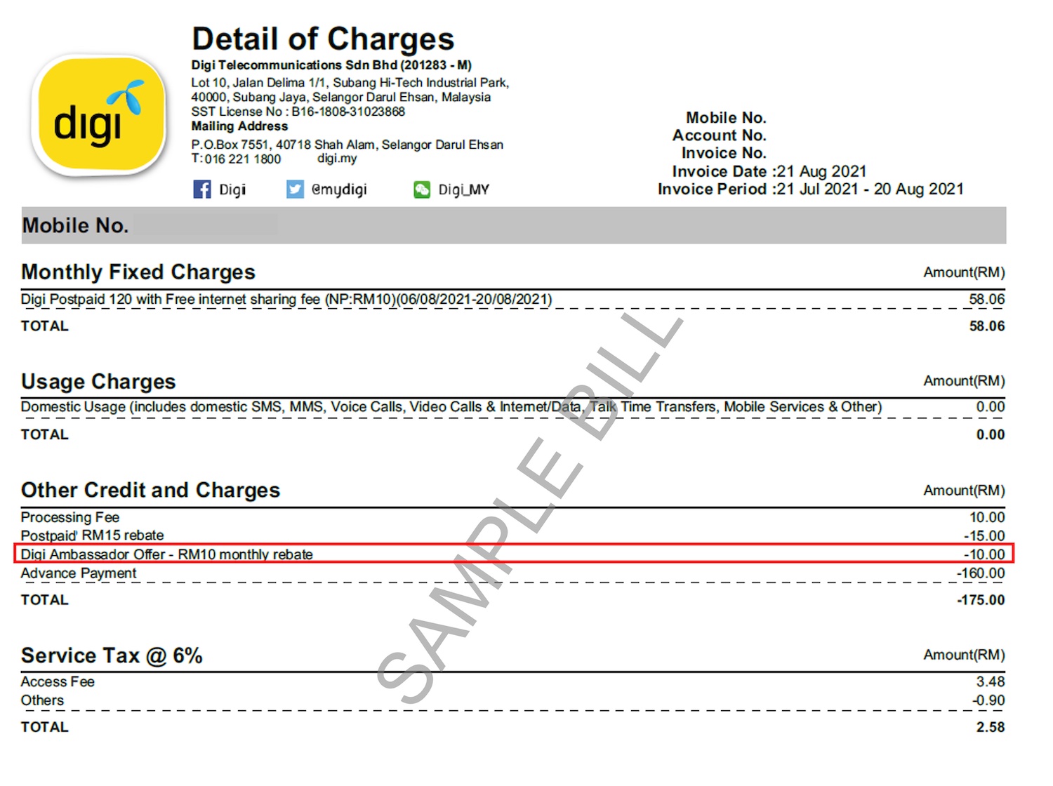 Billing Rebate