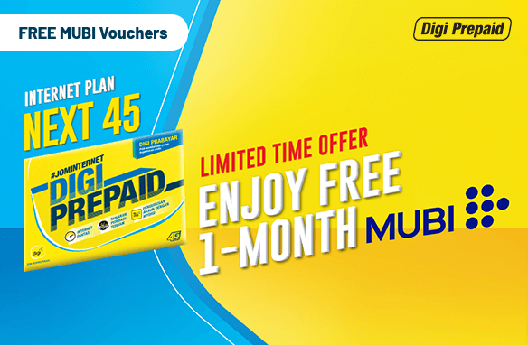 FREE 1-month Premium Entertainment on MUBI with Digi Prepaid NEXT 45 subscription!