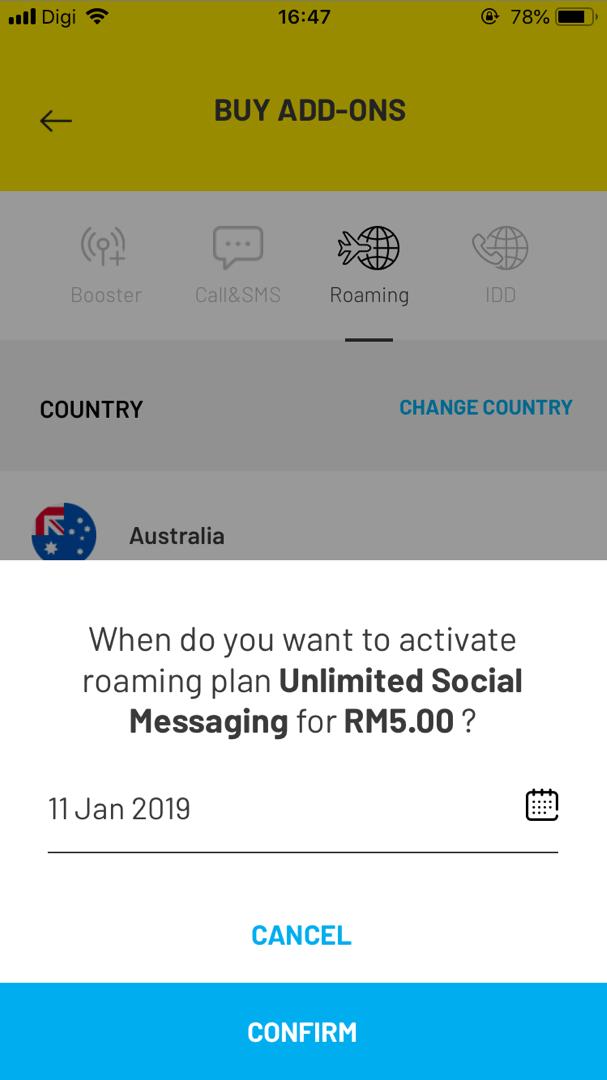 roaming plan date